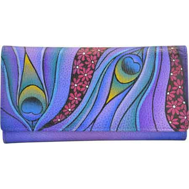 New Anuschka Handpainted Womens Leather 1701 Checkbook Wallet//Clutch